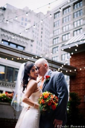 Beautiful Couple on our Rooftop Garden right after their ceremony! Photo Courtesy of Jessi Bowman