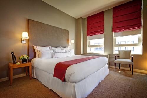 The bedroom in our Balcony King Suite offers a king size bed, along with a sleeper sofa in the living room area. We recommend this room for a family of 3