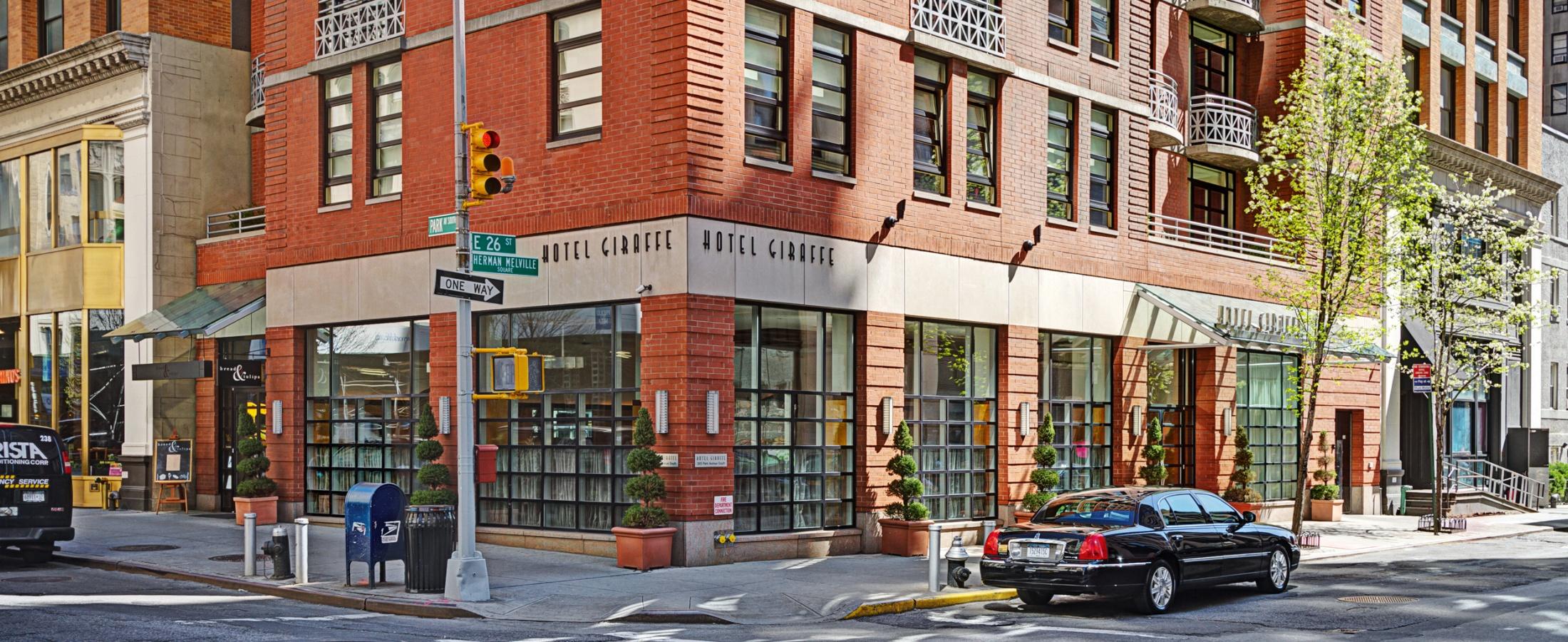 Hotel Giraffe is located on the corner of East 26th St and Park Ave South, just east of Madison Square Park.