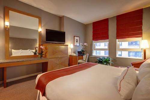 All of our guest rooms have a granite desk space. Perfect for those traveling for work.