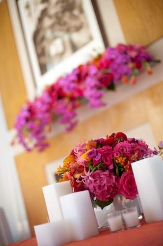 Flowers and candles are some of the details our guest decorate the penthouse with.  Let us know and we would be happy to share our preferred vendors for our events.