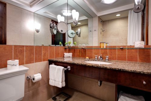 Our bathrooms offer plenty of counter space for all of your toiletries!